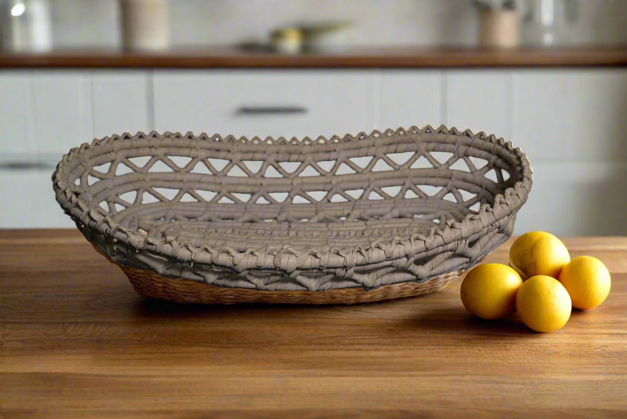 Natural Fiber Flower Basket (Large)