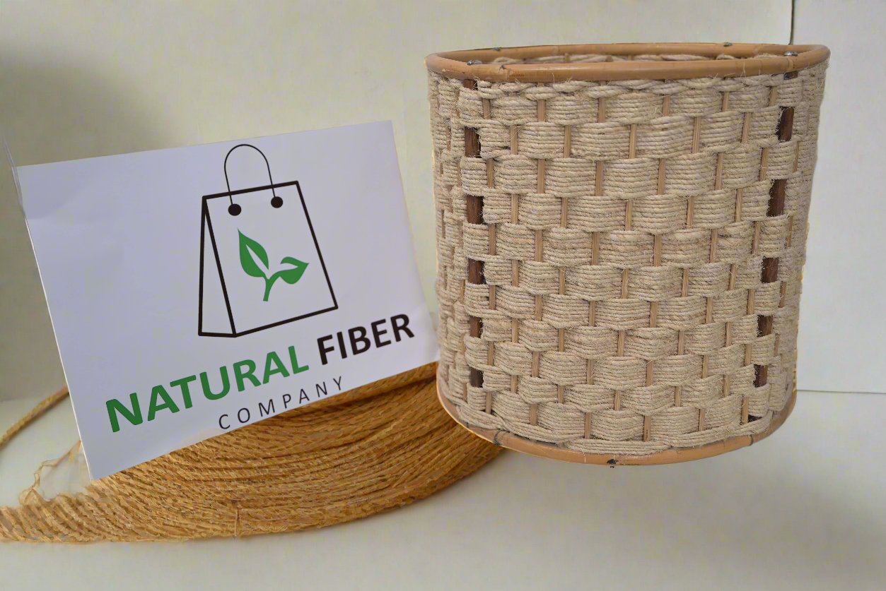 Banana Fiber Rope Lamp Crafted with Bamboo wood