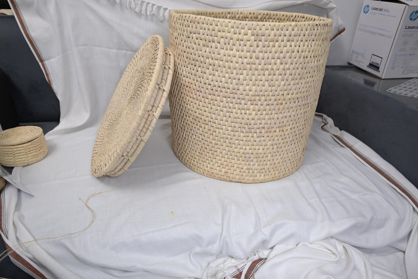 Natural Fiber/Date Fiber Open Laundry Basket