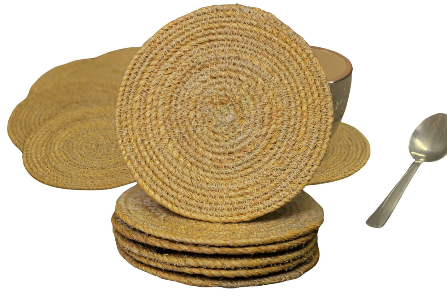 Banana Fiber Coaster, Set-Beach Rope Coasters, Set- Coaster for Table Decor, Set of 6 Drink Coasters, Coaster Set from Natural Material